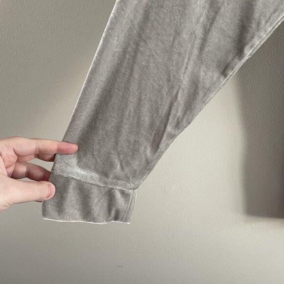 Vince Camuto Women XL Heather Grey Velour Mixed Media V-Neck Ivy Hoodie NWT - Picture 3 of 11